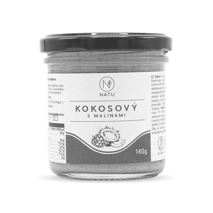 NATU Kokosový krém s malinami 140g