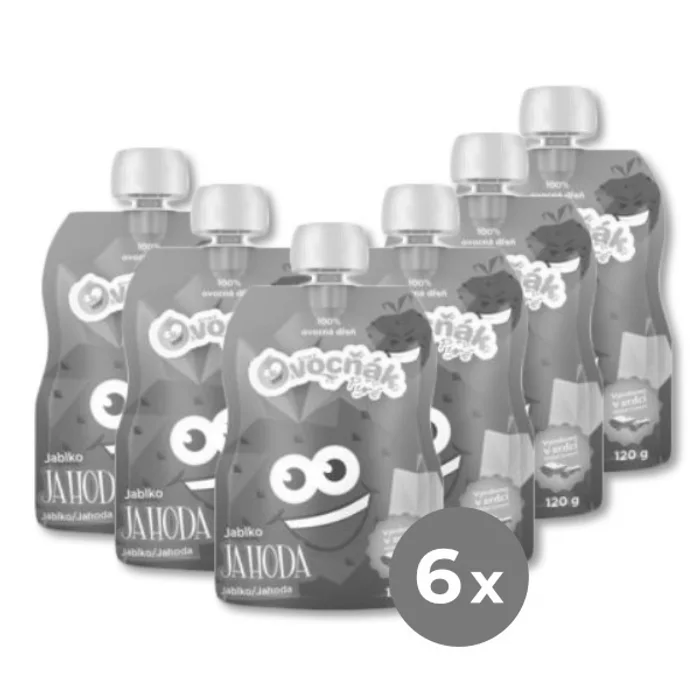 Ovocňák Pyré jablko jahoda 6x120 g