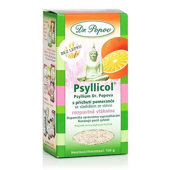Dr. Popov Psyllicol® s příchutí pomeranče 100 g