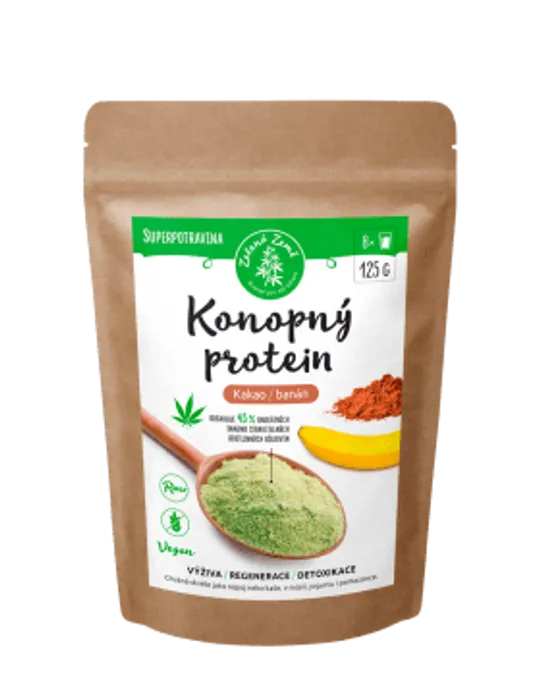 Zelená Země Konopný protein kakao a banán 125 g