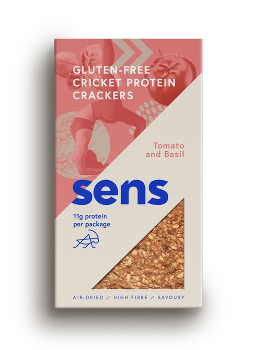 Sens Protein Bezlepkové krekry s cvrččí moukou rajče + bazalka 50g