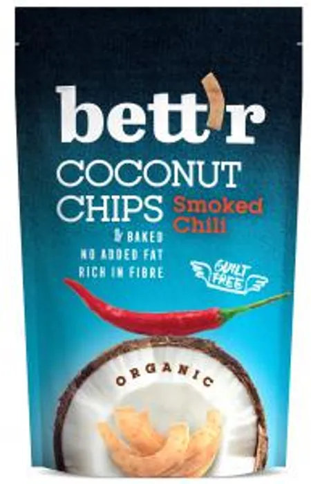 Bett´r Kokosové chipsy uzené s chilli Bio 70g