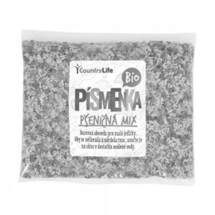 Country Life Těstoviny písmenka pšeničná mix 250g BIO