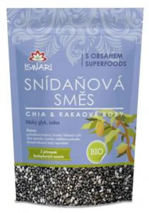Iswari směs snídaňová Chia a kakaové boby 300g Bio