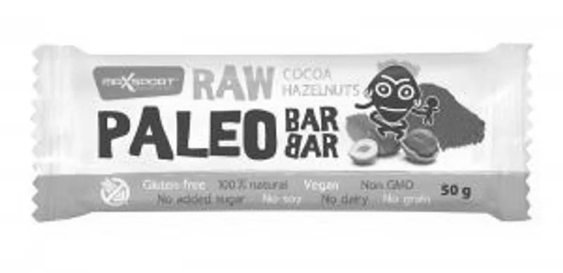 Maxsport Raw Paleo Bar kakao a lískový ořech 50g