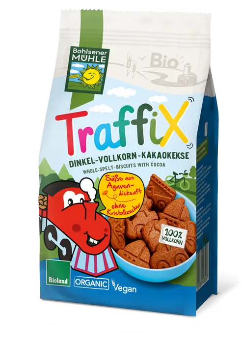 Bohlsener Mühle Keksy špaldovo-kakaové celozrnné Autíčka 125g BIO