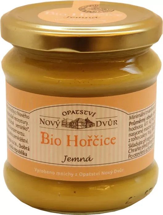 Opatství Nový Dvůr Hořčice jemná 210 g BIO
