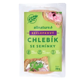 Allnature Bezlepkový chlebík se semínky 350 g