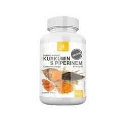 Allnature Kurkumin s piperinem bylinný extrakt 60 kapslí
