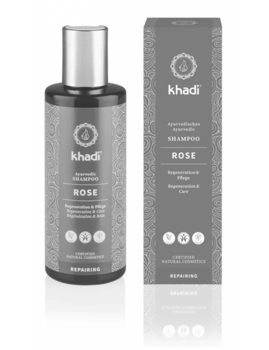 Khadi Šampón Růže - reparační a hydratační 210ml