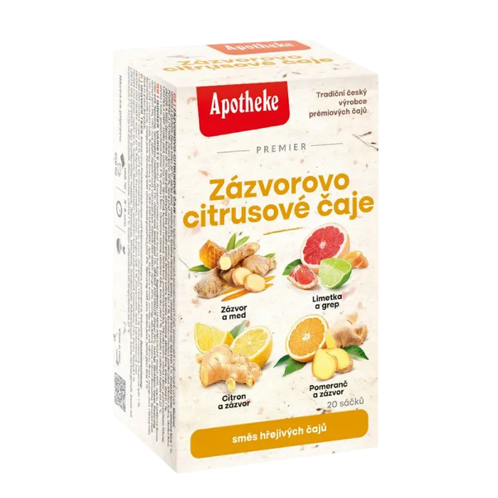 Apotheke Premier Zázvorovo-citrusové 4v1 20 nálevových sáčků