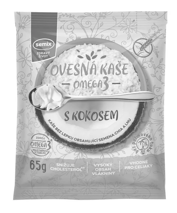 Semix Ovesná kaše omega 3 s kokosem bez lepku 65 g