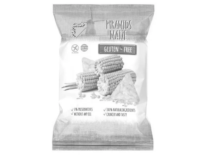 Popcrop Bezlepkové kukuřičné pyramidky s rýží a himalájskou solí 80 g
