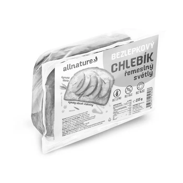 Allnature Bezlepkový chlebík řemeslný světlý 235 g