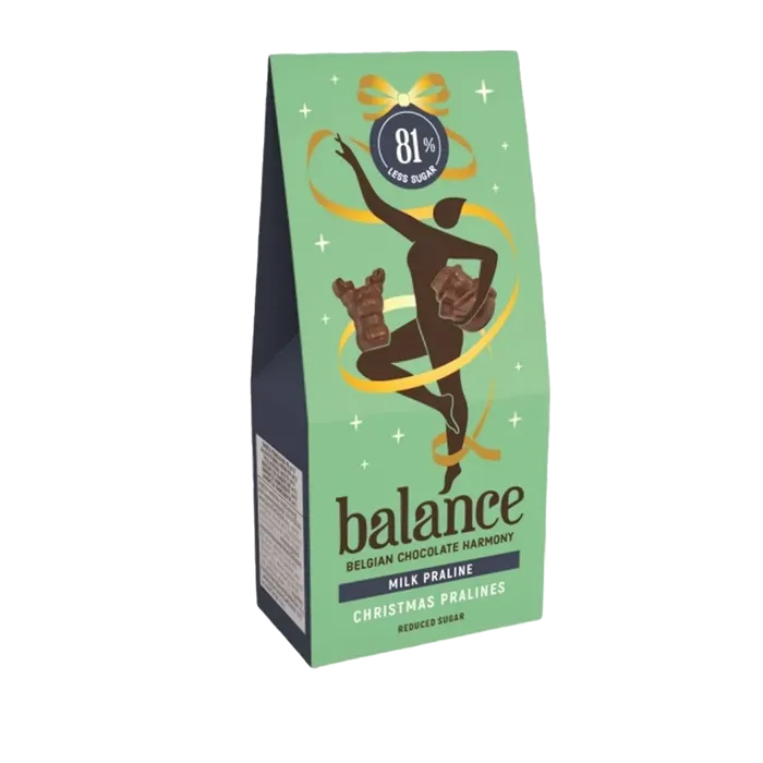 Balance Čokoláda Stevia vánoční figurky mléčné praliné bez přidaného cukru 100 g