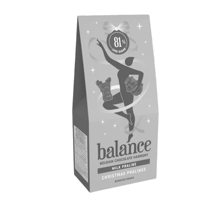 Balance Čokoláda Stevia vánoční figurky mléčné praliné bez přidaného cukru 100 g