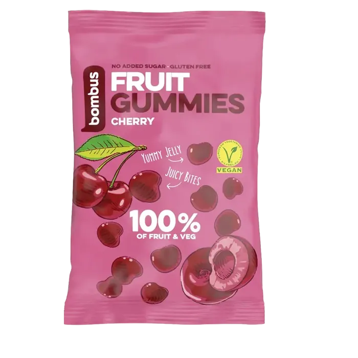 Bombus Fruit Gummies Cherry třešňové želatinové bonbony 35 g