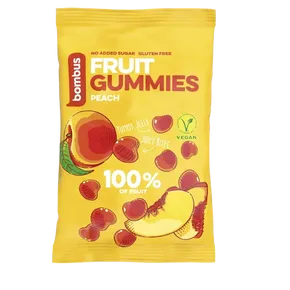 Bombus Fruit Gummies Peach broskvové želatinové  bonbony 35 g