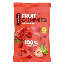 Bombus Fruit Gummies Strawberry jahodové želatinové bonbony 35 g