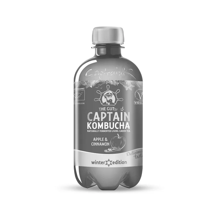 Captain Kombucha Kombucha jablko a skořice zimní edice 400 ml BIO