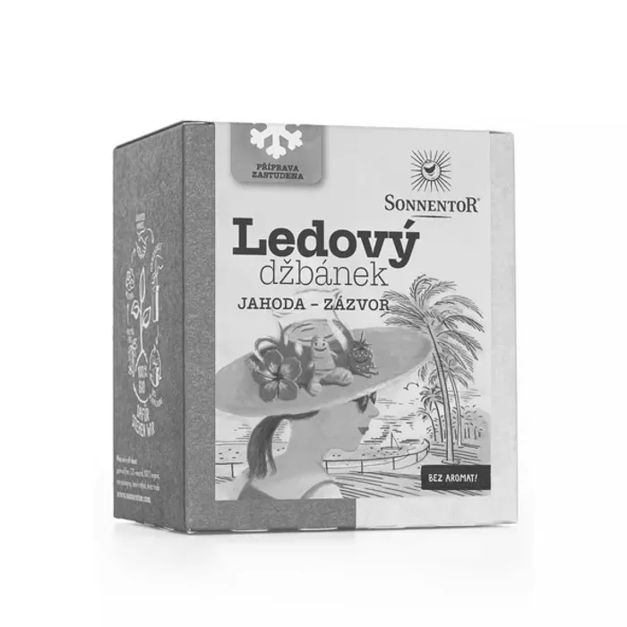 Sonnentor Ledový džbánek jahoda zázvor  pyramidální sáčky 44,8 g  BIO