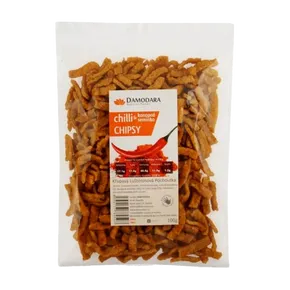 Damodara Chilli chipsy s konopným semínkem 100g