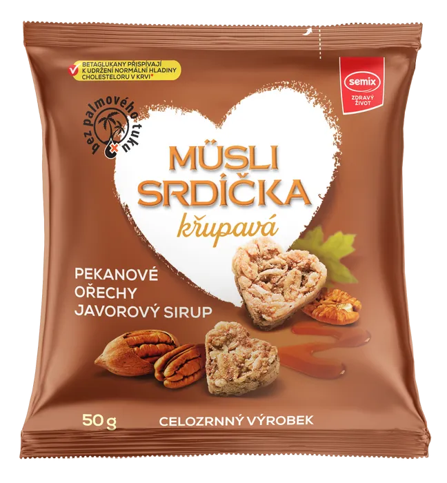 Semix Müsli srdíčka s pekanovými ořechy a javorovým sirupem 50 g