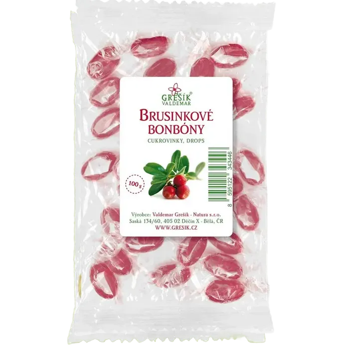 Grešík Bonbony Brusinkové 100 g