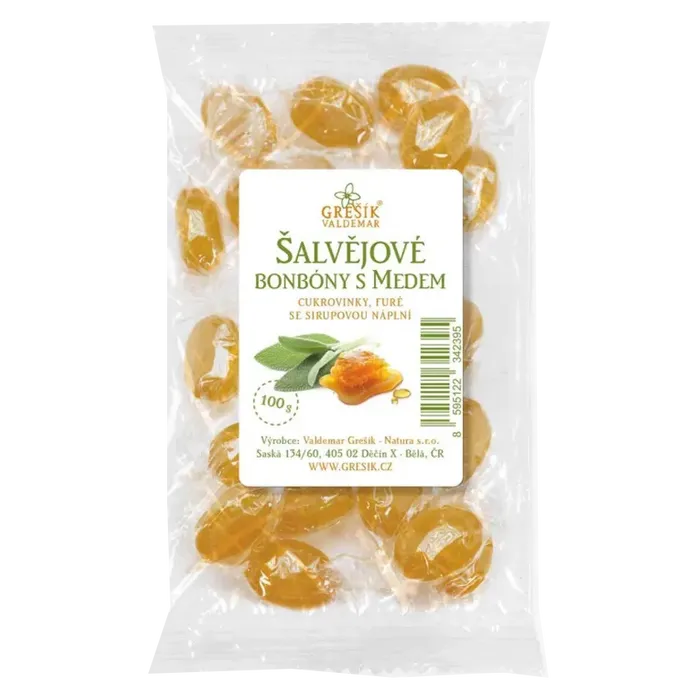 Grešík Šalvějové bonbony s medem 100 g