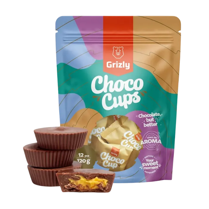 Grizly Choco Cups Mléčná čokoláda & mango 120 g