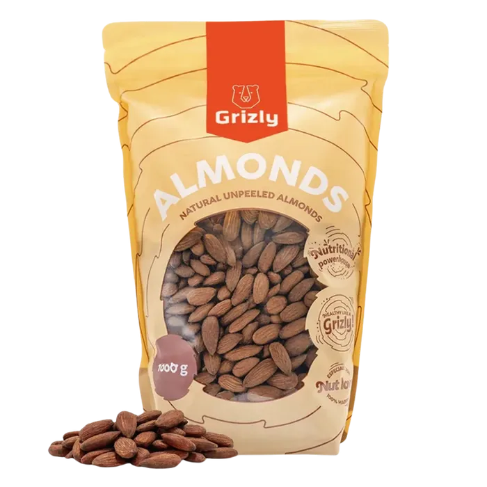 Grizly Mandle natural neloupané 1000 g