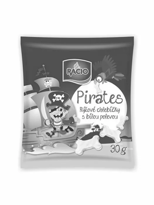 RACIO Pirates Rýžové chlebíčky s bílou polevou jogurtová příchuť 30g