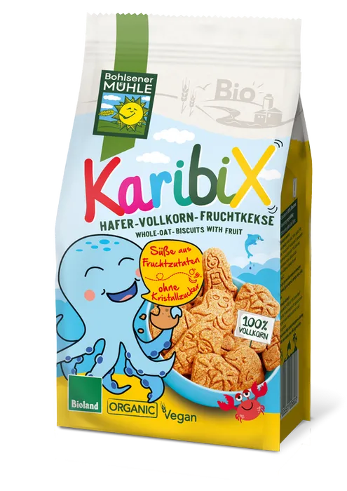 Bohlsener Mühle Keksy ovesno-ovocné celozrnné Karibix 125g BIO