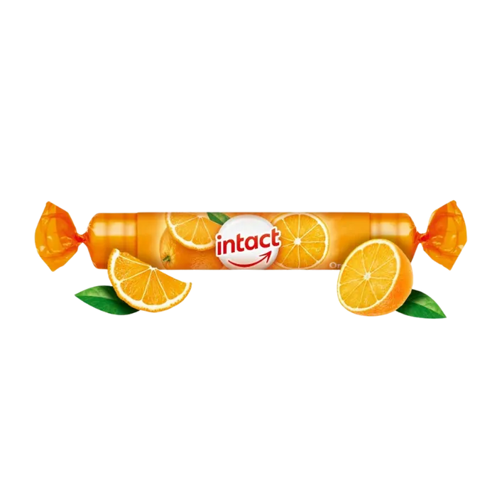 Intact Hroznový cukr s vitaminem C pomeranč 40 g