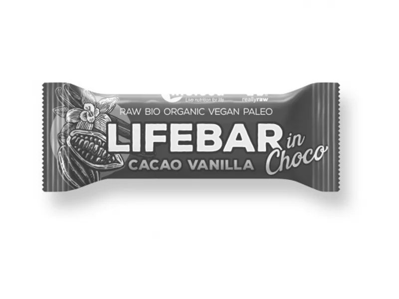Lifefood Lifebar InChoco kakaové boby s vanilkou 40g Bio