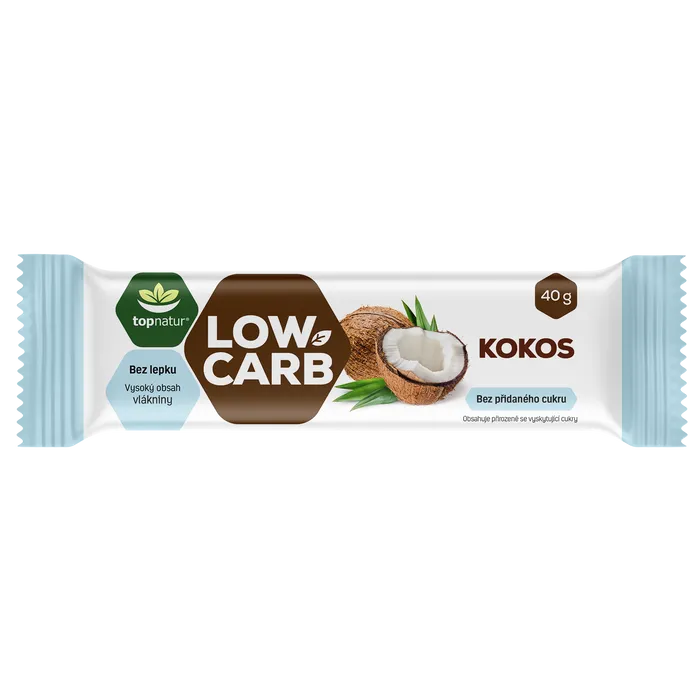 Topnatur Low Carb tyčinka kokos 40 g