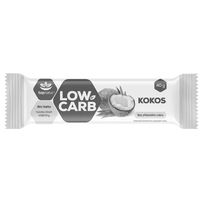 Topnatur Low Carb tyčinka kokos 40 g
