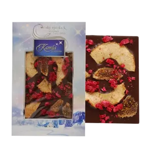 KAMILA CHOCOLATES Čokoláda tabulková hořká s jablky a malinami 70g