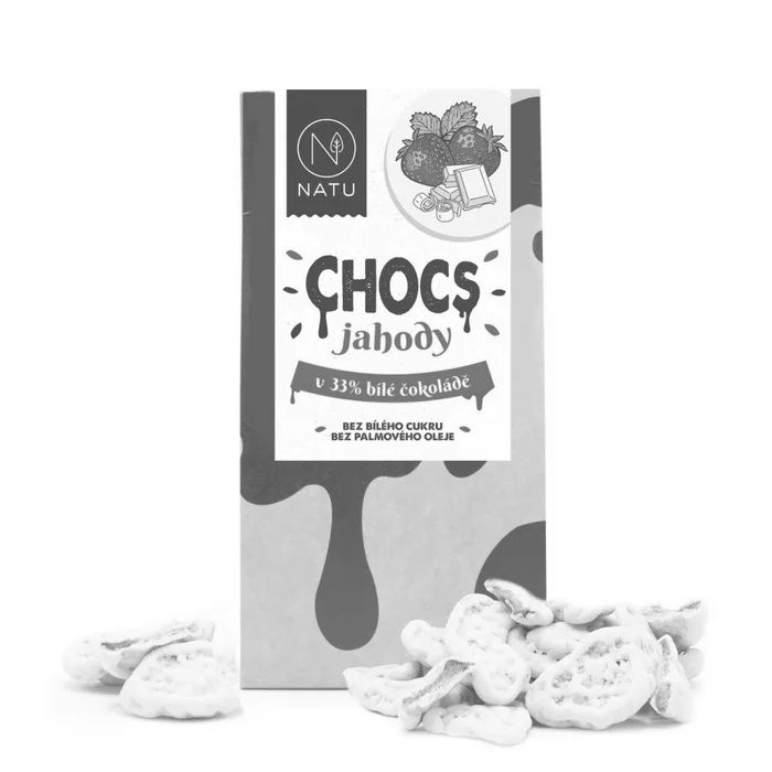 NATU Chocs Jahody v 33% bílé čokoládě 100 g