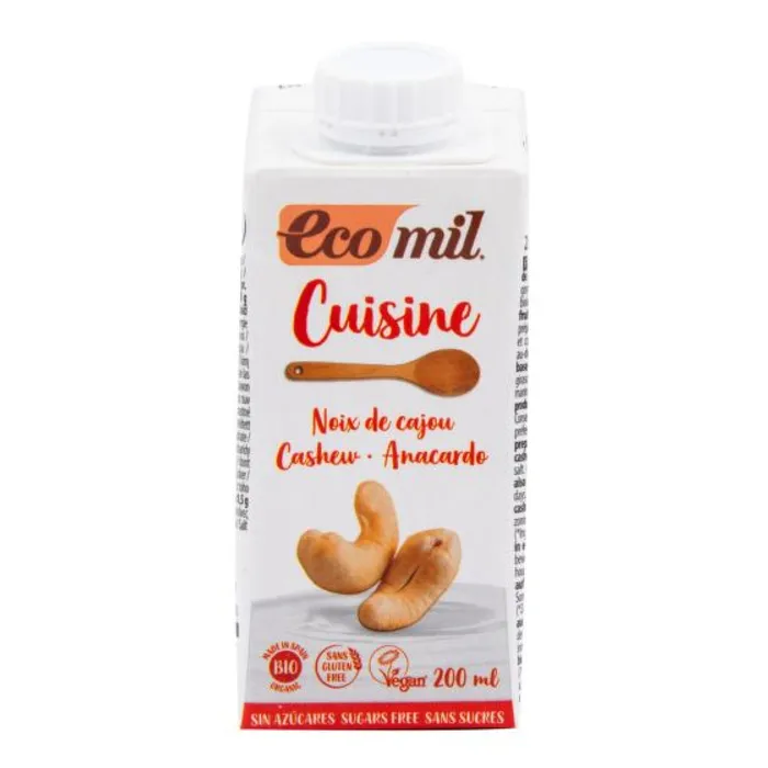 Ecomil Kešu alternativa smetany nature 8 % tuku 200 ml BIO
