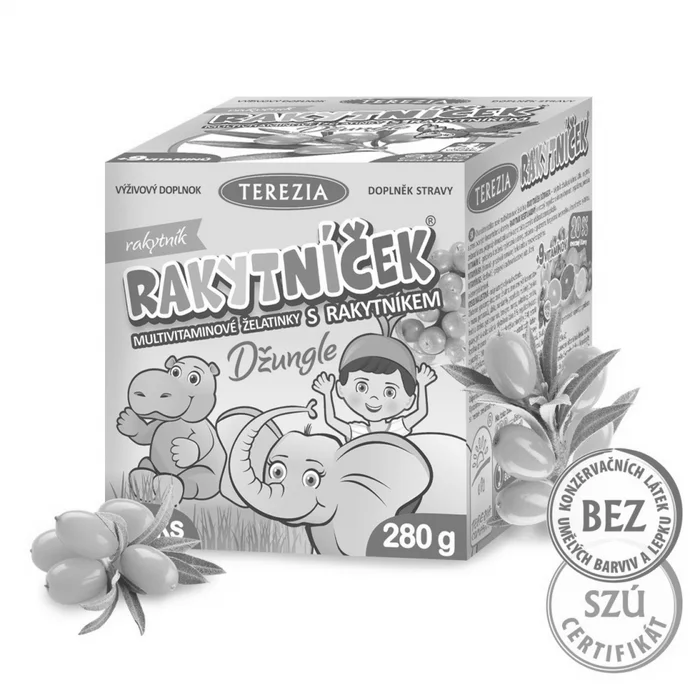 Terezia Rakytníček Multivitamínové želatinky s rakytníkem Džungle 70ks