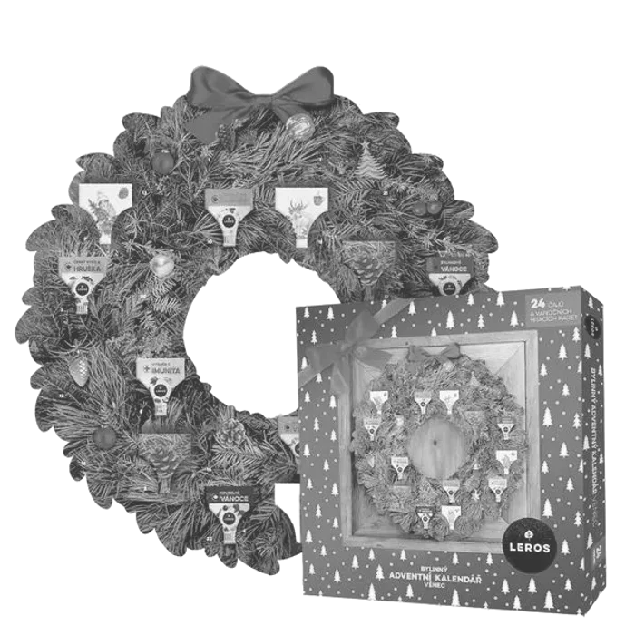 LEROS Bylinný adventní věnec kalendář 24 sáčků