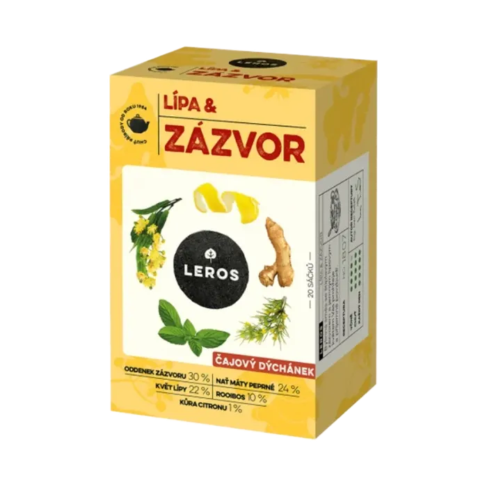 LEROS Čajový dýchánek lípa & zázvor 20x2 g