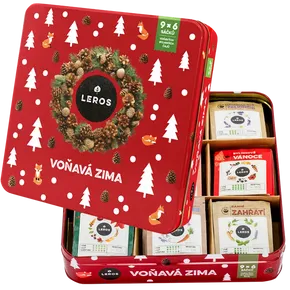LEROS Voňavá zima-plechová krabička 9x6sáčků