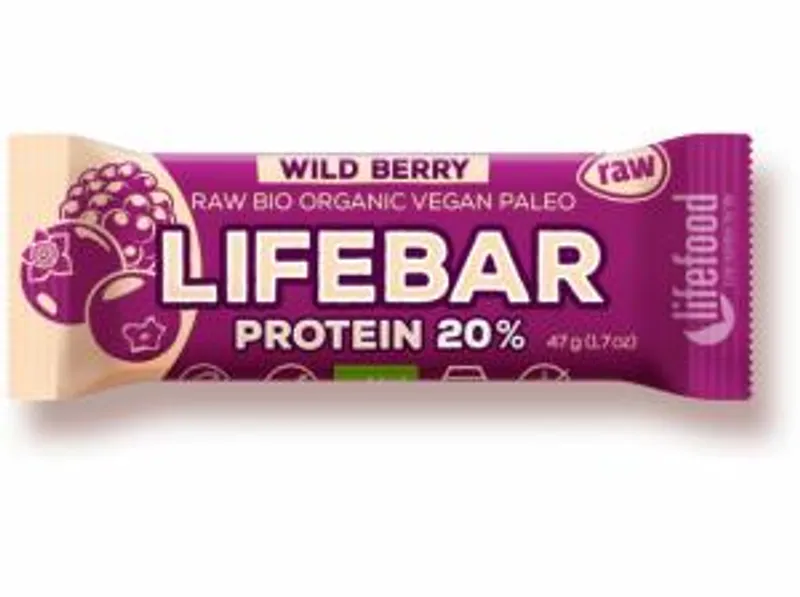 Lifefood Lifebar Protein bio tyčinka lesní ovoce 47g