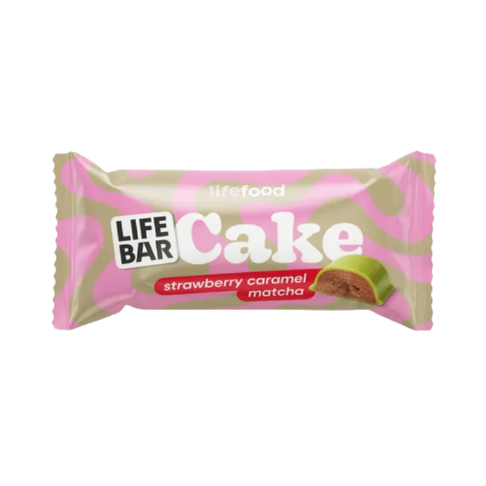 Lifefood Tyčinka Lifebar Cake jahoda, karamel a matcha 35 g