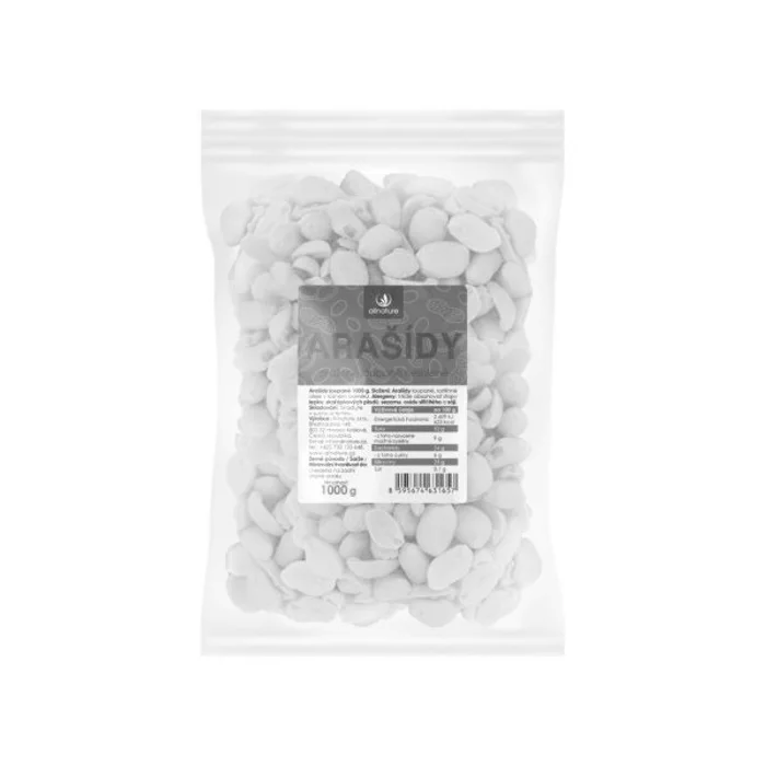 Allnature Arašídy pražené loupané nesolené 1000g