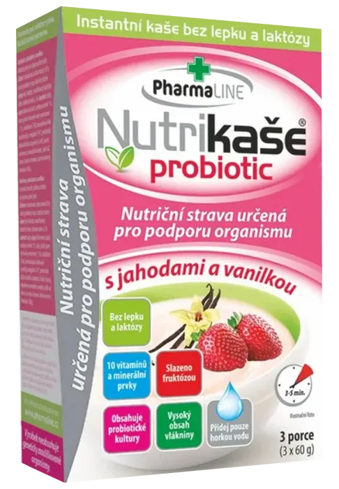 Mogador Nutrikaše probiotic s jahodami a vanilkou 180g (3x60g)