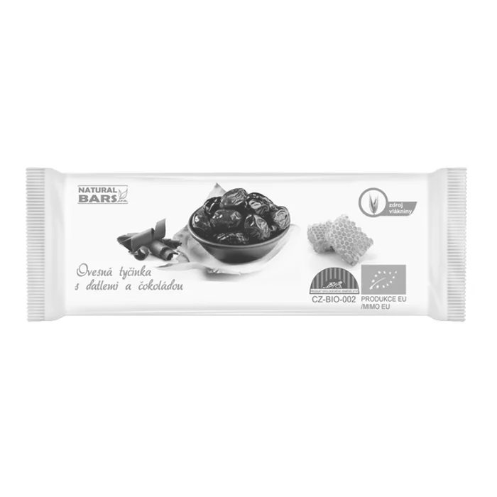 Natural Bars Ovesná tyčinka s datlemi a čokoládou 40g BIO