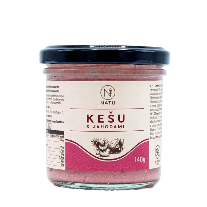 NATU Kešu krém s jahodami 140 g